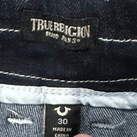 NWT True Religion Split skirt Denim Maxi size 30/10 US Dark Wash - Picture 6 of 7